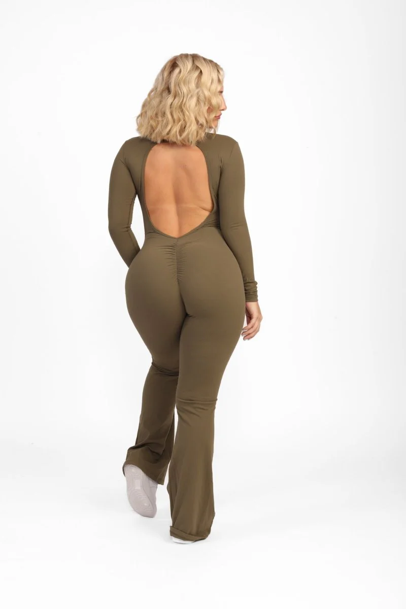 ATB Long Sleeve Open Back Flare Jumpsuits - Image 12