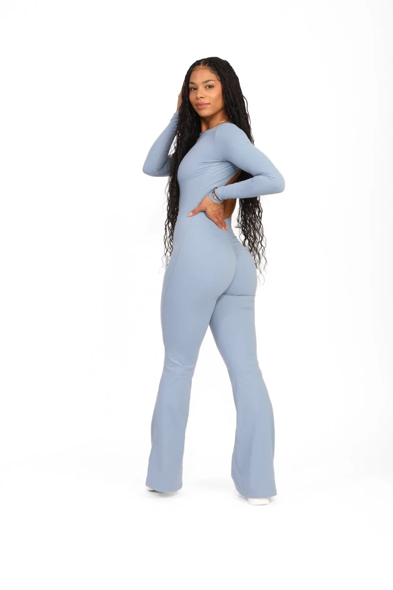 ATB Long Sleeve Open Back Flare Jumpsuits - Image 14