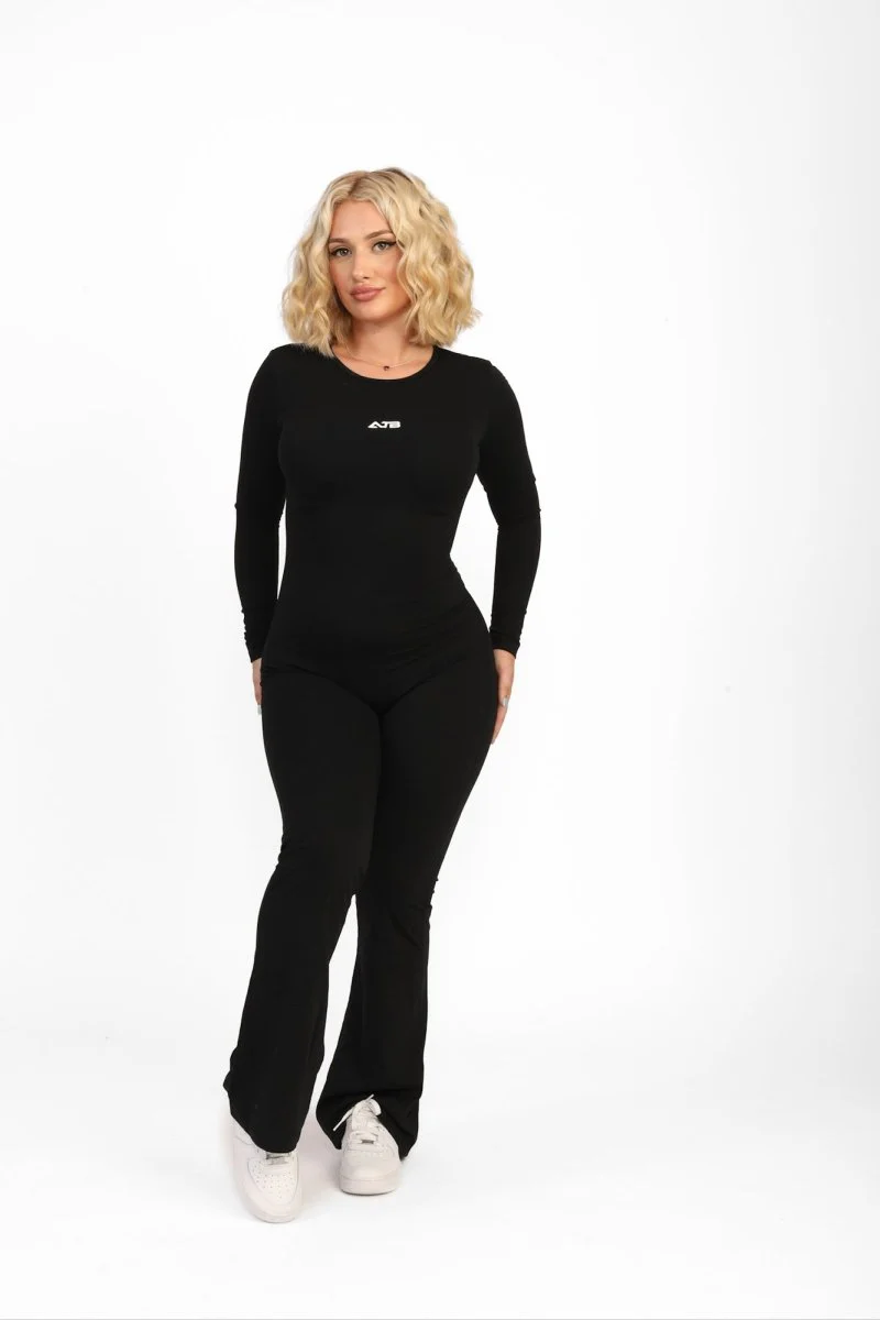 ATB Long Sleeve Open Back Flare Jumpsuits - Image 4