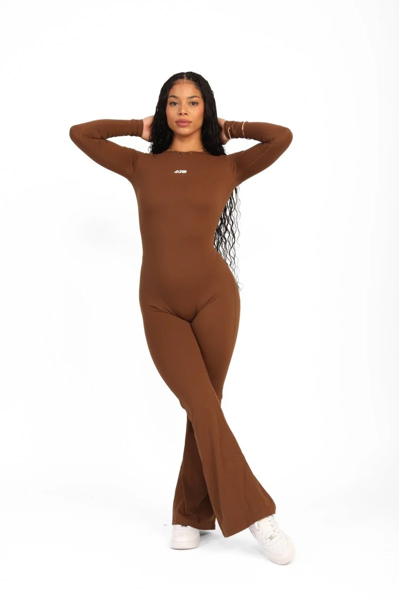 ATB Long Sleeve Open Back Flare Jumpsuits - Image 5