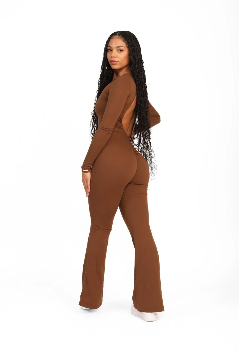 ATB Long Sleeve Open Back Flare Jumpsuits - Image 8