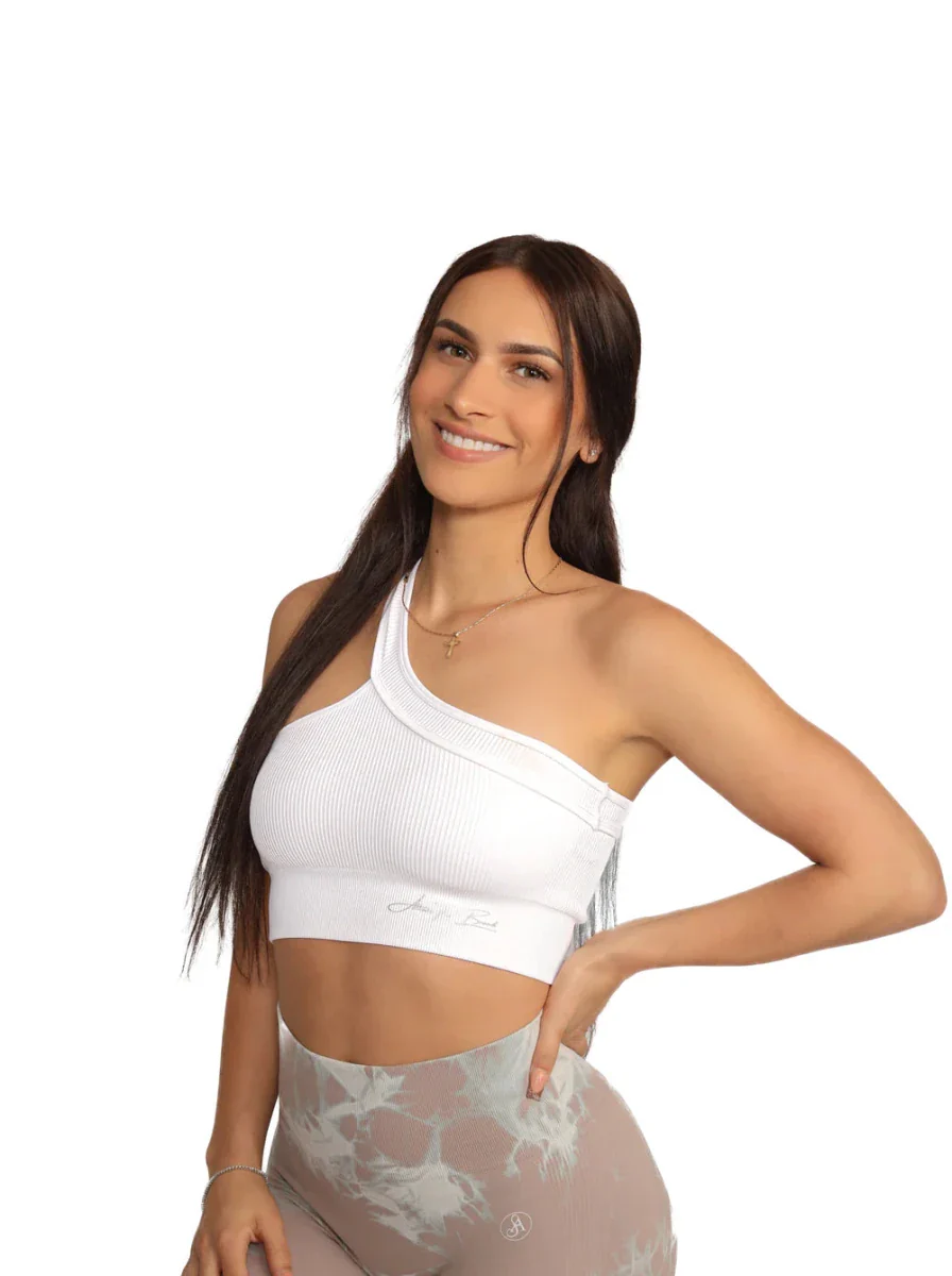 Ribbed One-Shoulder Sports Bra - Image 3