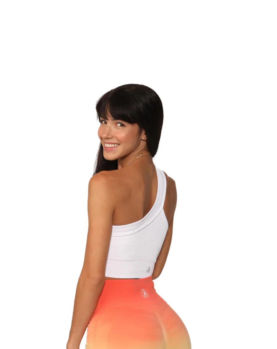 Ribbed One-Shoulder Sports Bra - Image 4